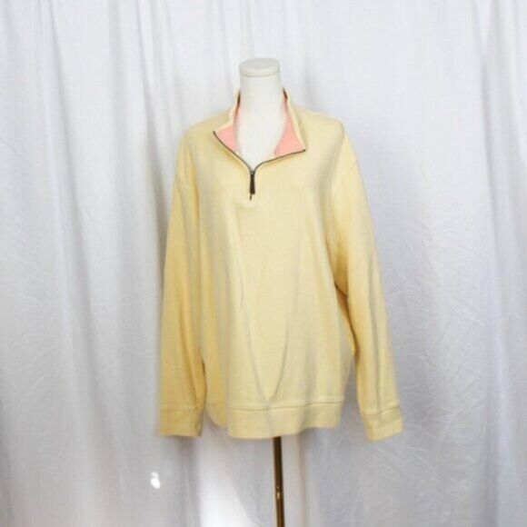 Lands' End Other - Land's End Men's Yellow Long Sleeve Quarter Zip Pullover Sweatshirt XL